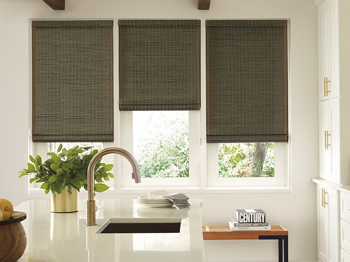 Provenance Woven Wood Shades Fabric: Mindanao  Color: Graphite